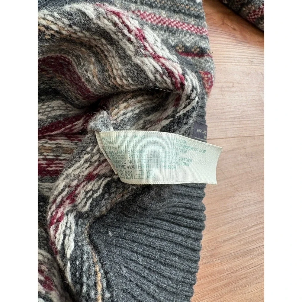 Fat Face Fairisle Jumper Mens Size Small 1/4 Zip Chunky Knit ‎ Wool Blend